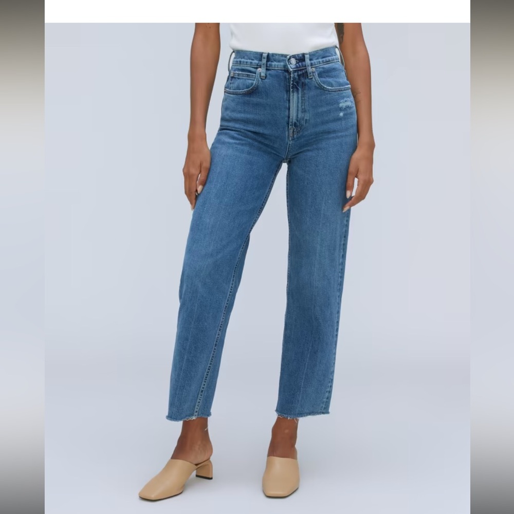Everlane Way High Jean Distressed - size 26 (cropped to 26 inch inseam)